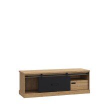 TV-Board >Kaszimiro< in braun,schwarz - 163,1x56,2x52cm (BxHxT)