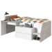 Hochbett >Milky 1< in Weiß / Grey Loft - 203x135x90cm (LxBxH)