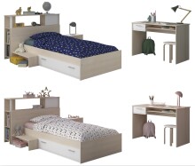 Jugendzimmer-Set >Charly 11< in Akazie / Weiss