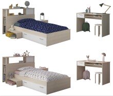 Jugendzimmer-Set >Charly 11< in Akazie / Weiss