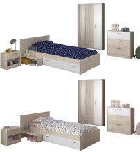 Jugendzimmer-Set >Charly 12< in Akazie / Weiss