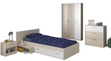 Jugendzimmer-Set >Charly 12< in Akazie / Weiss
