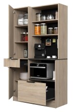 Küchenbuffet >Fumay 11< in Eiche /Beton - 100x186x45cm (BxHxT)