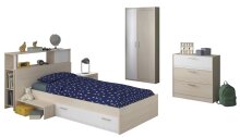 Jugendzimmer-Set >Charly 16< in Akazie / Weiss