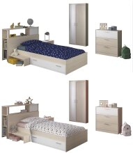 Jugendzimmer-Set >Charly 16< in Akazie / Weiss