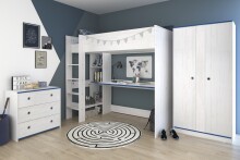 Jugendzimmer-Set >Smoozy 28a Blau< in Kiefer Weiss...