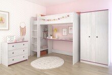 Jugendzimmer-Set >Smoozy 28a Blau< in Kiefer Weiss...