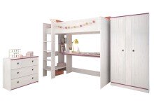 Jugendzimmer-Set >Smoozy 28a Blau< in Kiefer Weiss (Nachbildung)