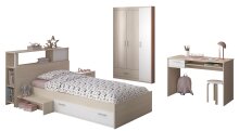 Jugendzimmer-Set >Charly 10< in Akazie / Weiss