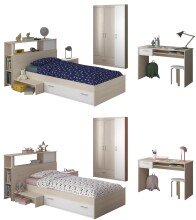 Jugendzimmer-Set >Charly 10< in Akazie / Weiss