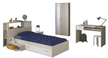 Jugendzimmer-Set >Charly 15< in Akazie / Weiss