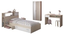 Jugendzimmer-Set >Charly 15< in Akazie / Weiss