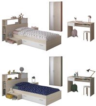 Jugendzimmer-Set >Charly 15< in Akazie / Weiss