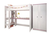 Jugendzimmer-Set >Smoozy 4< in Kiefer Weiss (Nachbildung)