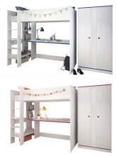 Jugendzimmer-Set >Smoozy 4< in Kiefer Weiss (Nachbildung)