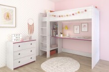 Jugendzimmer-Set >Smoozy 29 Blau / Pink< in Kiefer...
