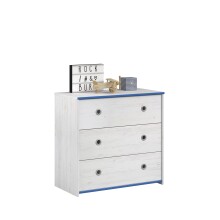 Jugendzimmer-Set >Smoozy 29 Blau / Pink< in Kiefer Weiss (Nachbildung)