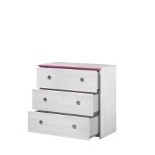 Jugendzimmer-Set >Smoozy 29 Blau / Pink< in Kiefer Weiss (Nachbildung)