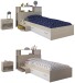 Bettanlage >Charly 17< in Akazie / Weiss - 203x121x67cm (LxBxH)