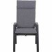 Gartenstuhl >Valencia< in matt anthrazit, silber-schwarz - 68x112x59 (BxHxT)