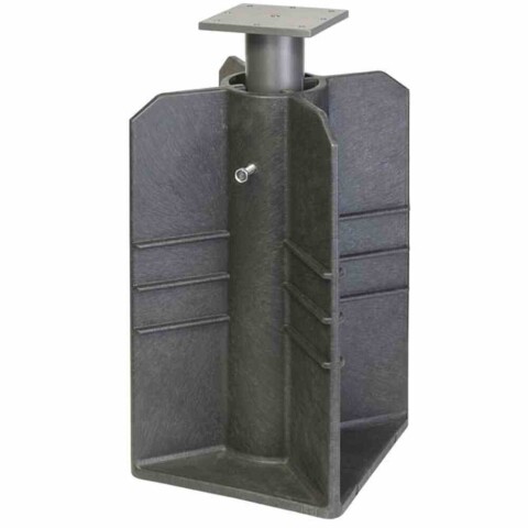 Bodendübel >Earthbase< in anthrazit, Stahl, Kunststoff - 28x47,5x28cm (BxHxT)