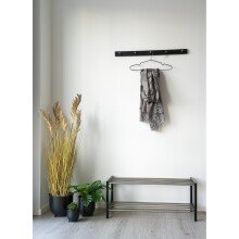 Garderobenleiste >Padova< in Schwarz, Massivholz - 5x2x70cm (BxHxT)