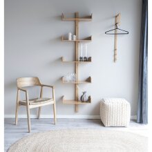 Wandgarderobe >Trento< in Hellbraun, Bambus - 3x82x30cm (BxHxT)
