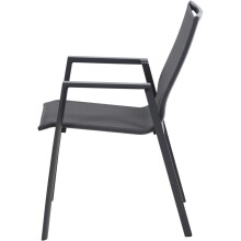 Gartenstuhl >Reno< in matt anthrazit, grau - 65x88x56 (BxHxT)