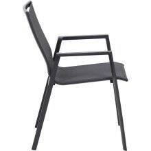 Gartenstuhl >Reno< in matt anthrazit, grau - 65x88x56 (BxHxT)