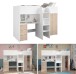 Hochbett >Tom 1< in Jacksen Eiche  / Weiss - 203x95x147cm (LxBxH)