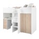 Hochbett >Tom 1< in Jacksen Eiche  / Weiss - 203x95x147cm (LxBxH)