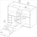 Hochbett >Tom 1< in Jacksen Eiche  / Weiss - 203x95x147cm (LxBxH)