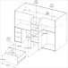 Hochbett >Tom 1< in Jacksen Eiche  / Weiss - 203x95x147cm (LxBxH)