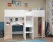 Hochbett >Tom 1< in Jacksen Eiche  / Weiss - 203x95x147cm (LxBxH)