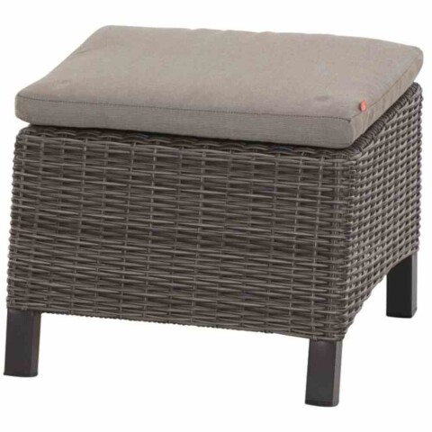 Gartenlounge-Hocker >Corido< in matt anthrazit, charcoal-grey, taupe-meliert