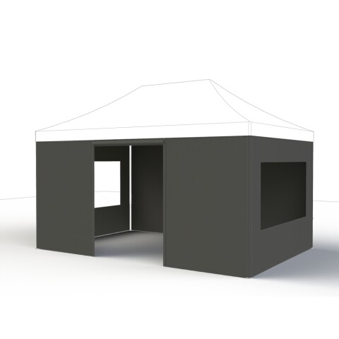 Pavillonseitenteil >Allrounder< in grau, 100% Polyester - 300x330x0,1cm (BxHxT)