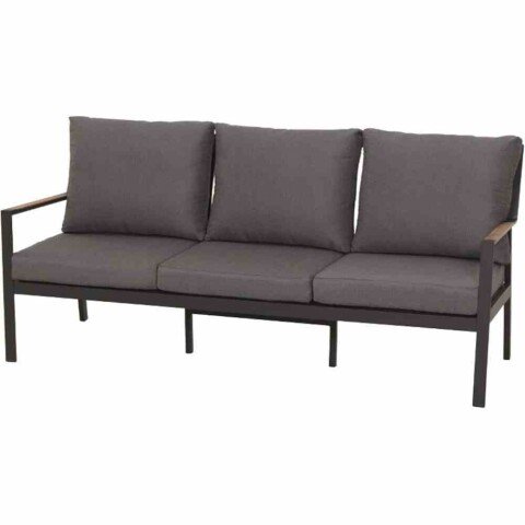 3-Sitzer >Londra< in matt anthrazit, schwarz/silber, jeans-grau