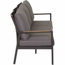 3-Sitzer >Londra< in matt anthrazit, schwarz/silber, jeans-grau
