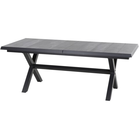 Gartentisch >Sincro< in matt anthrazit, wood grey - 204x77x103 (BxHxT)