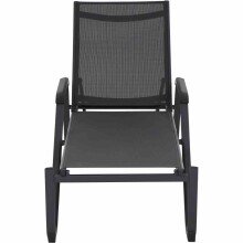 Gartenliege >Tesoro< in matt anthrazit - 195x108x69,5 (BxHxT)