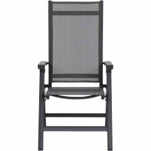 Gartenstuhl >Tesoro< in matt anthrazit, silber-schwarz - 68x110x60 (BxHxT)