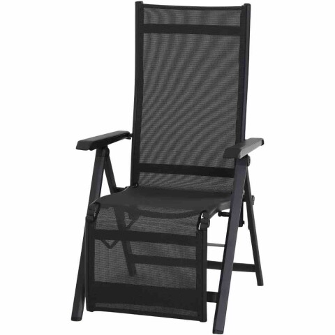 Gartenliege >Tesoro< in matt anthrazit, silber-schwarz - 70x111x60,5 (BxHxT)