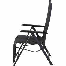 Gartenliege >Tesoro< in matt anthrazit, silber-schwarz - 70x111x60,5 (BxHxT)