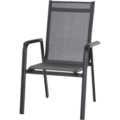 Gartenstuhl >Tesoro< in matt anthrazit, silber-schwarz - 68x98x62,5 (BxHxT)
