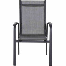 Gartenstuhl >Tesoro< in matt anthrazit, silber-schwarz - 68x98x62,5 (BxHxT)