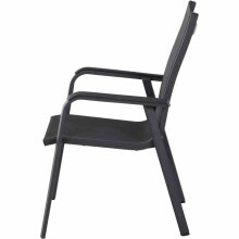 Gartenstuhl >Tesoro< in matt anthrazit, silber-schwarz - 68x98x62,5 (BxHxT)