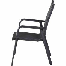 Gartenstuhl >Tesoro< in matt anthrazit, silber-schwarz - 68x98x62,5 (BxHxT)