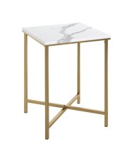 Beistelltisch >52236< in gold, marmoroptik, MDF,...