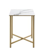 Beistelltisch >52236< in gold, marmoroptik, MDF, Metall - 39x55x39cm (BxHxT)