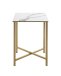 Beistelltisch >52236< in gold, marmoroptik, MDF, Metall - 39x55x39cm (BxHxT)